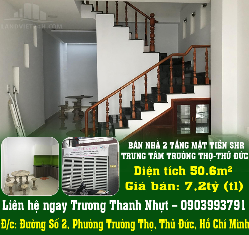 BÁN NHÀ 2 TẦNG MẶT TIỀN SHR TRUNG TÂM TRƯỜNG THỌ-THỦ ĐỨC - Ảnh chính